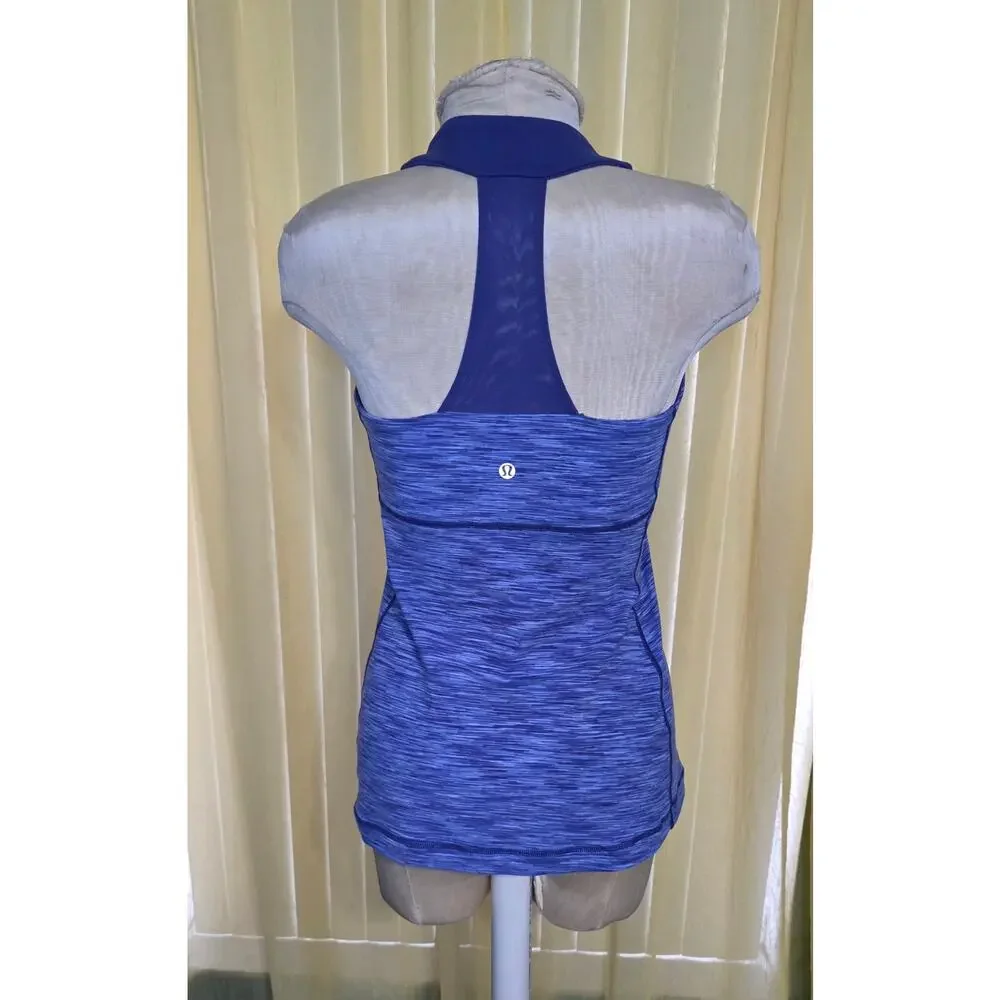 Lululemon Scoop‎ Neck Tank Luon Space Cadet Blue Size 10 workout top NO inserts
